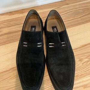 Elegant Black Suede Slip-On Loafers shoes Italian size 43/US 10